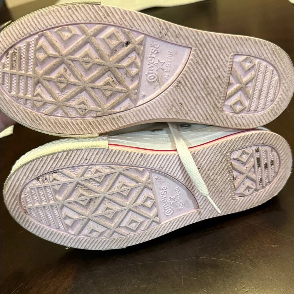Converse Kids' White Sneakers with Red Heart Details